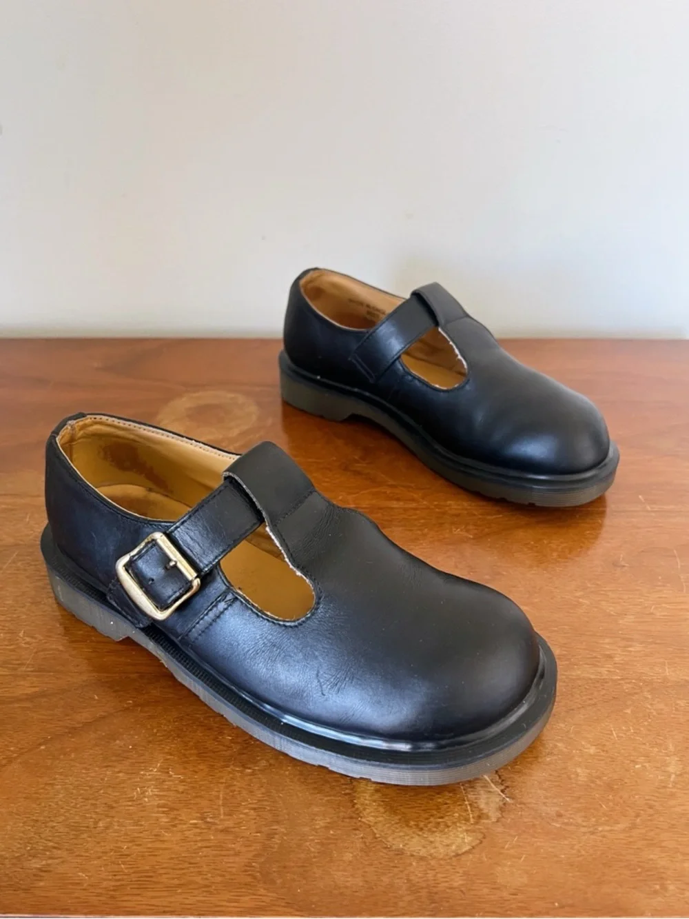 Dr Martens • vintage t-strap mary janes 5027 leather chunky black t bar MIE - Picture 9 of 9